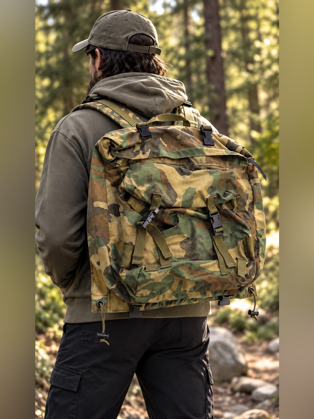 US Army Woodland Camo Patrol Combat Pack DJ Manufacturing Military Backpack
